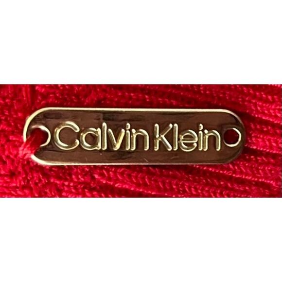 CALVIN KLEIN LONG RAGLAN SLV PULL-OVER RIBBED KNIT SWEATER, WOMENS, XL, RED - Picture 9 of 12